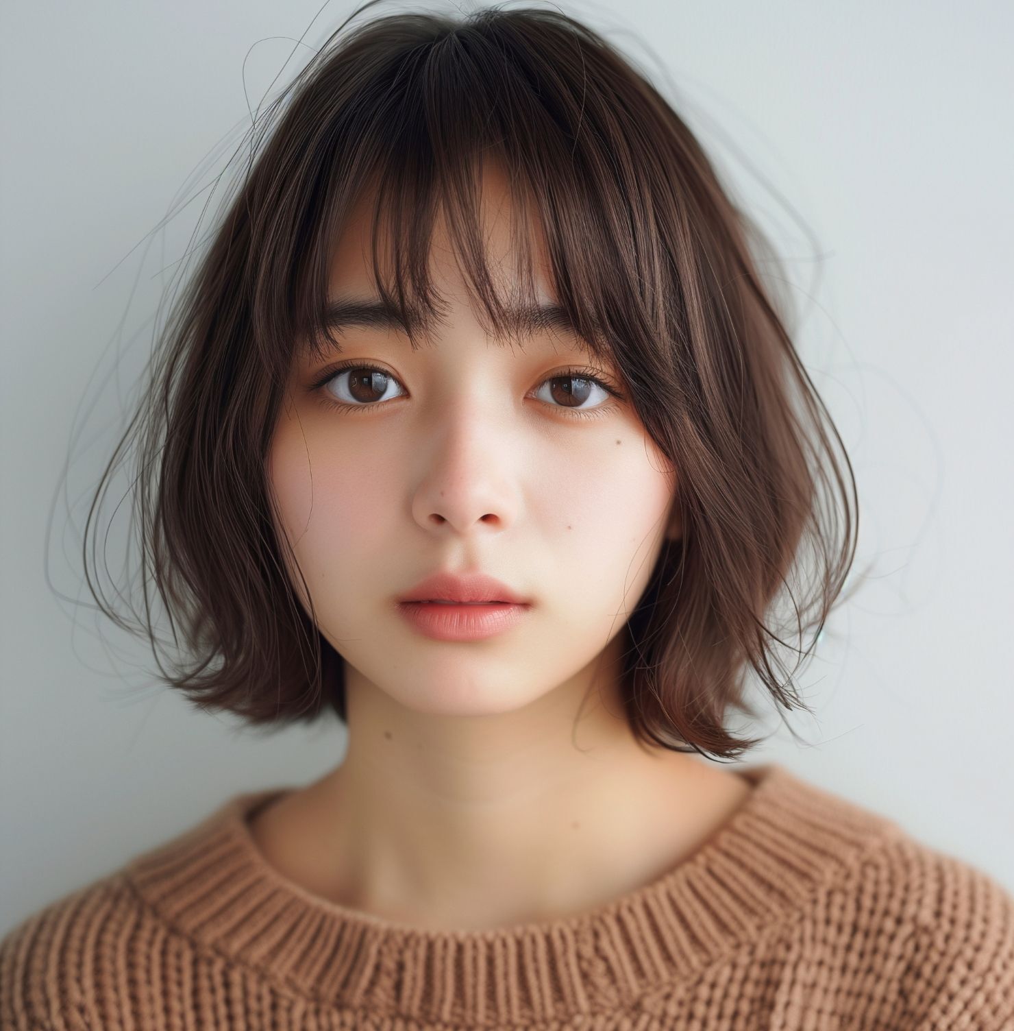 Tóc mái thưa kết hợp với tóc bob