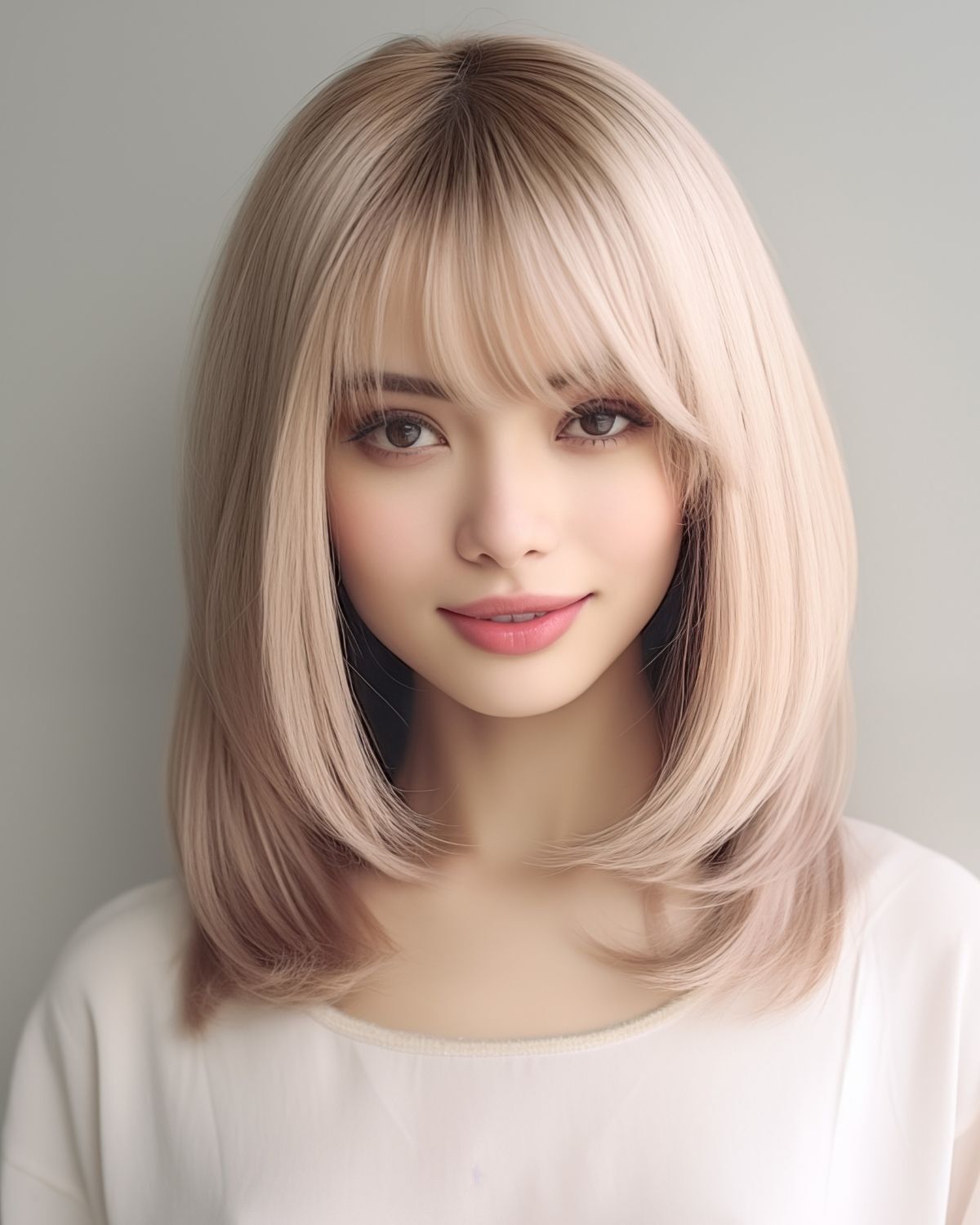 Tóc ngắn ngang vai uốn cụp