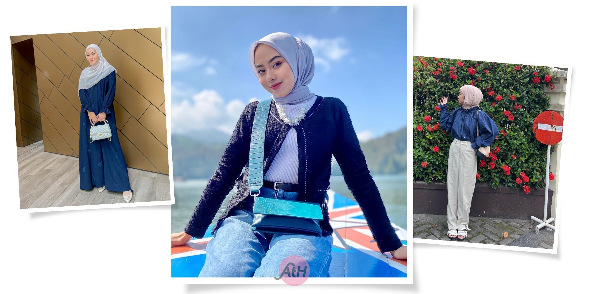 12 Inspirasi Warna Jilbab untuk Baju Biru Dongker