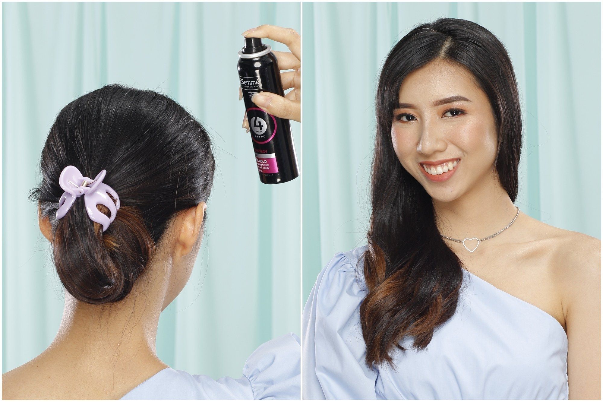 wanita asia sedang memakai jedai