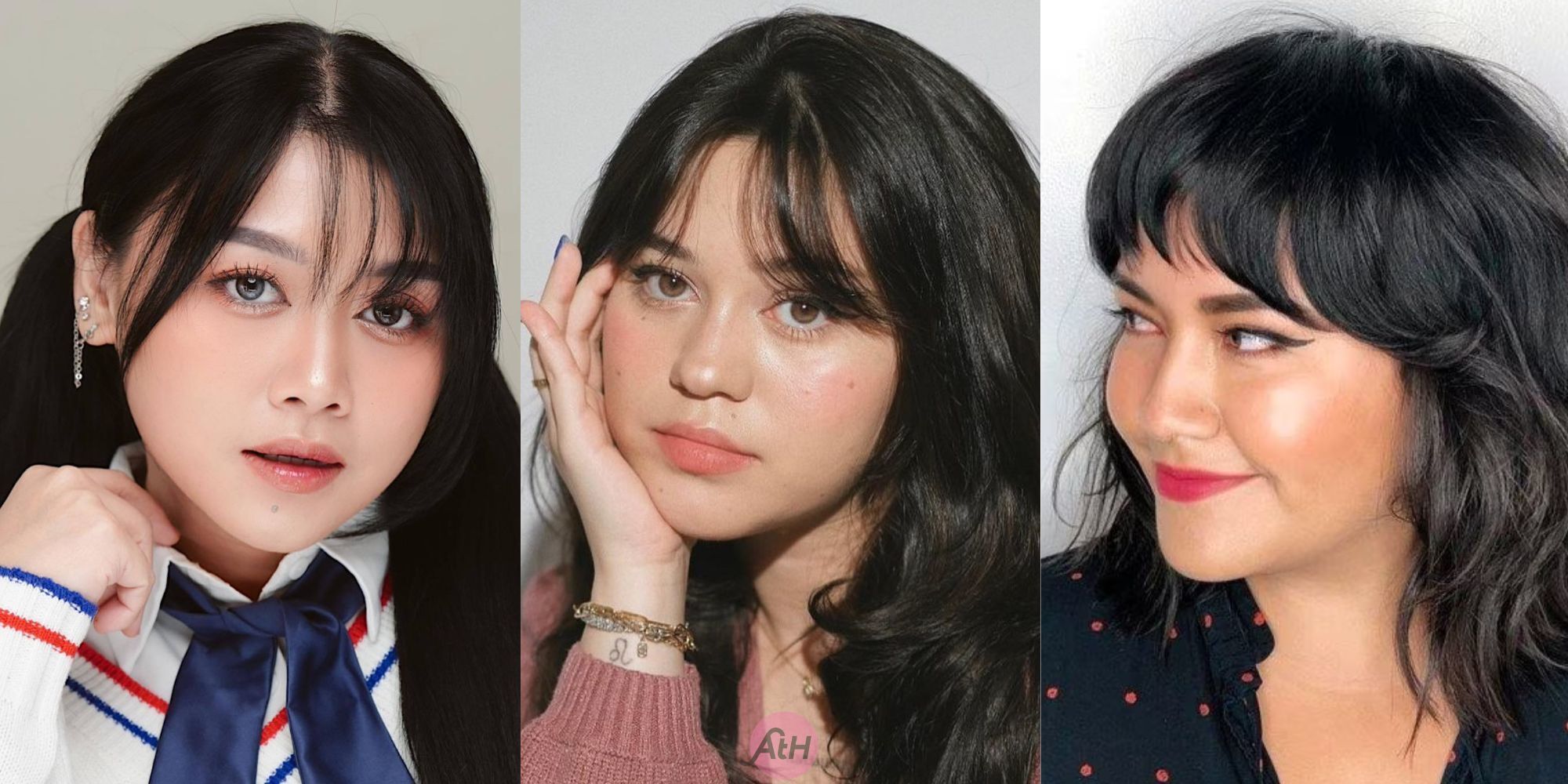 kompilasi pilihan poni untuk wajah bulat