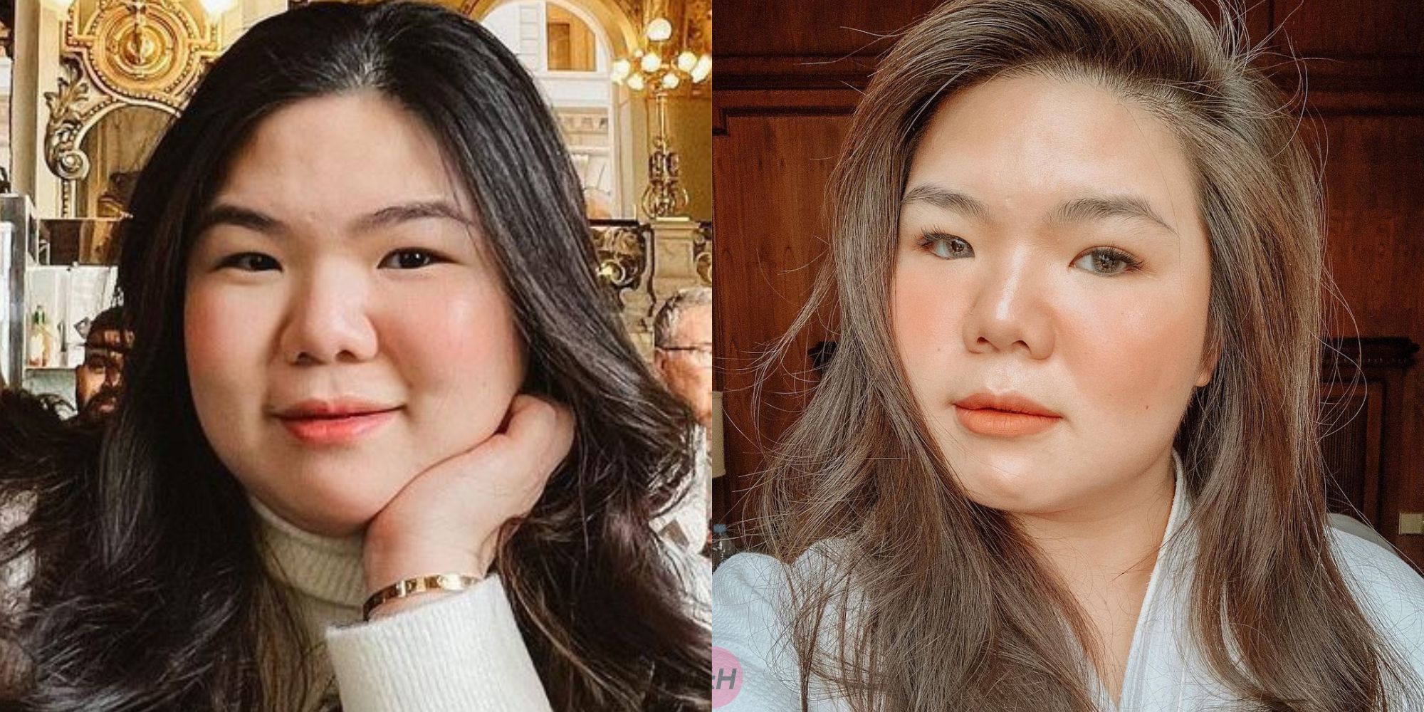 influencer indonesia shani amelia dengan belahan rambut