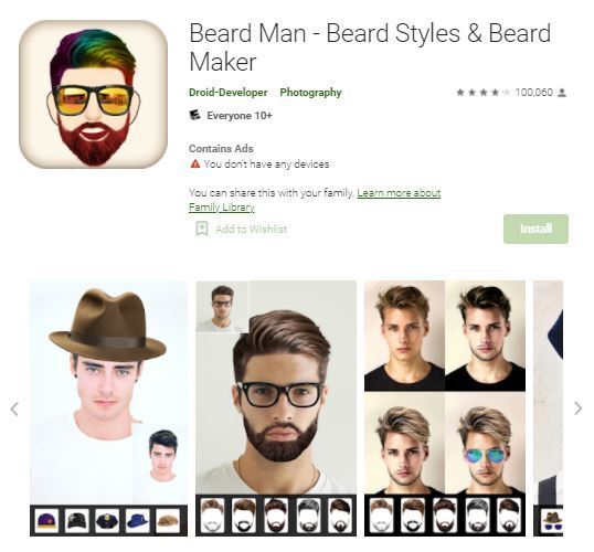 aplikasi rambut gondrong beard man