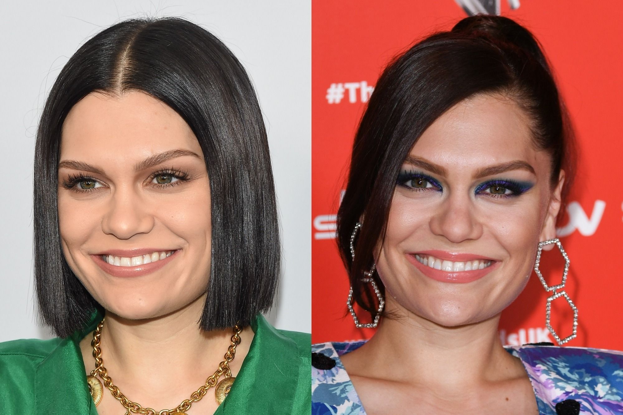 Belahan rambut tengah dan belah pinggir pada jessie J