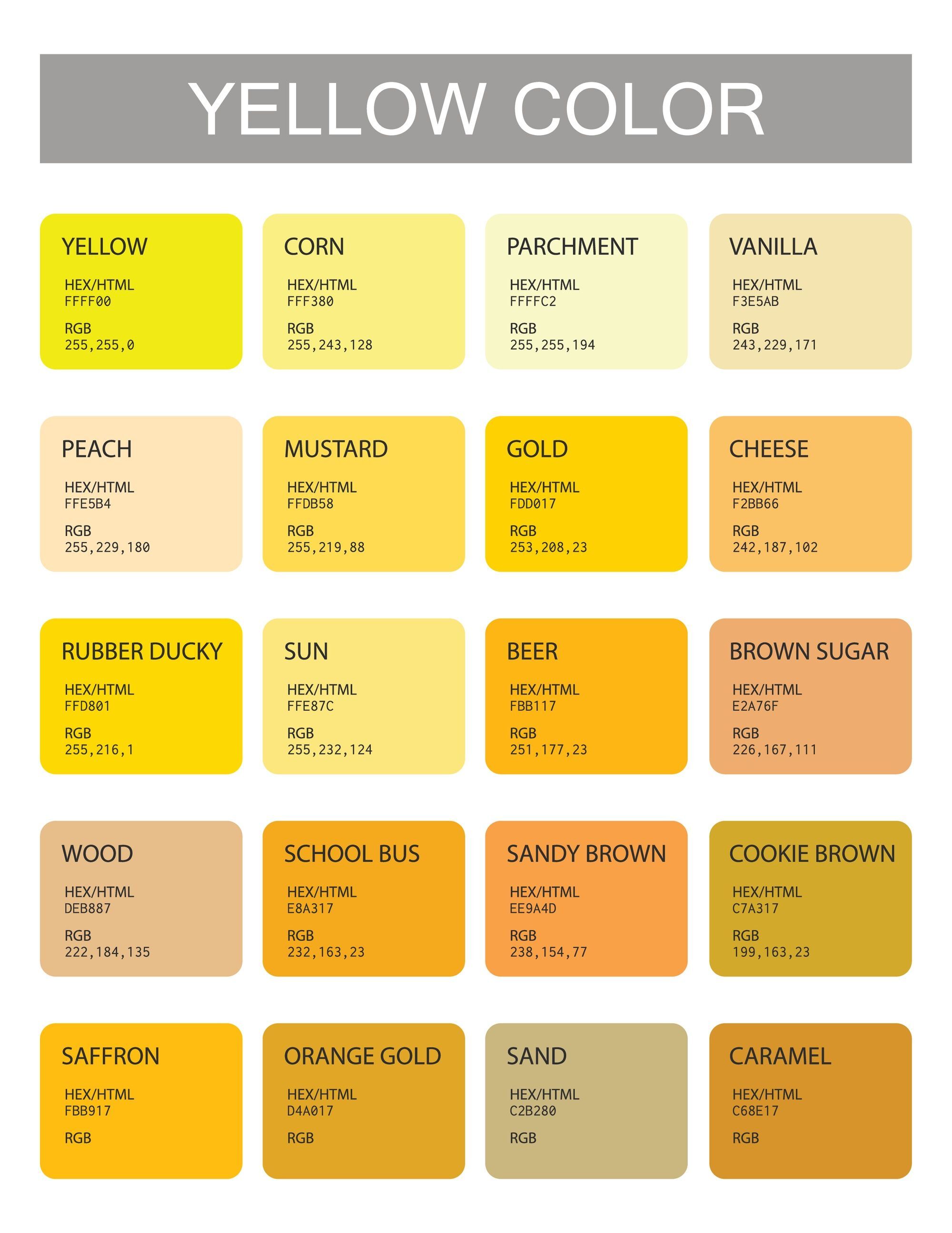 Palette warna kuning