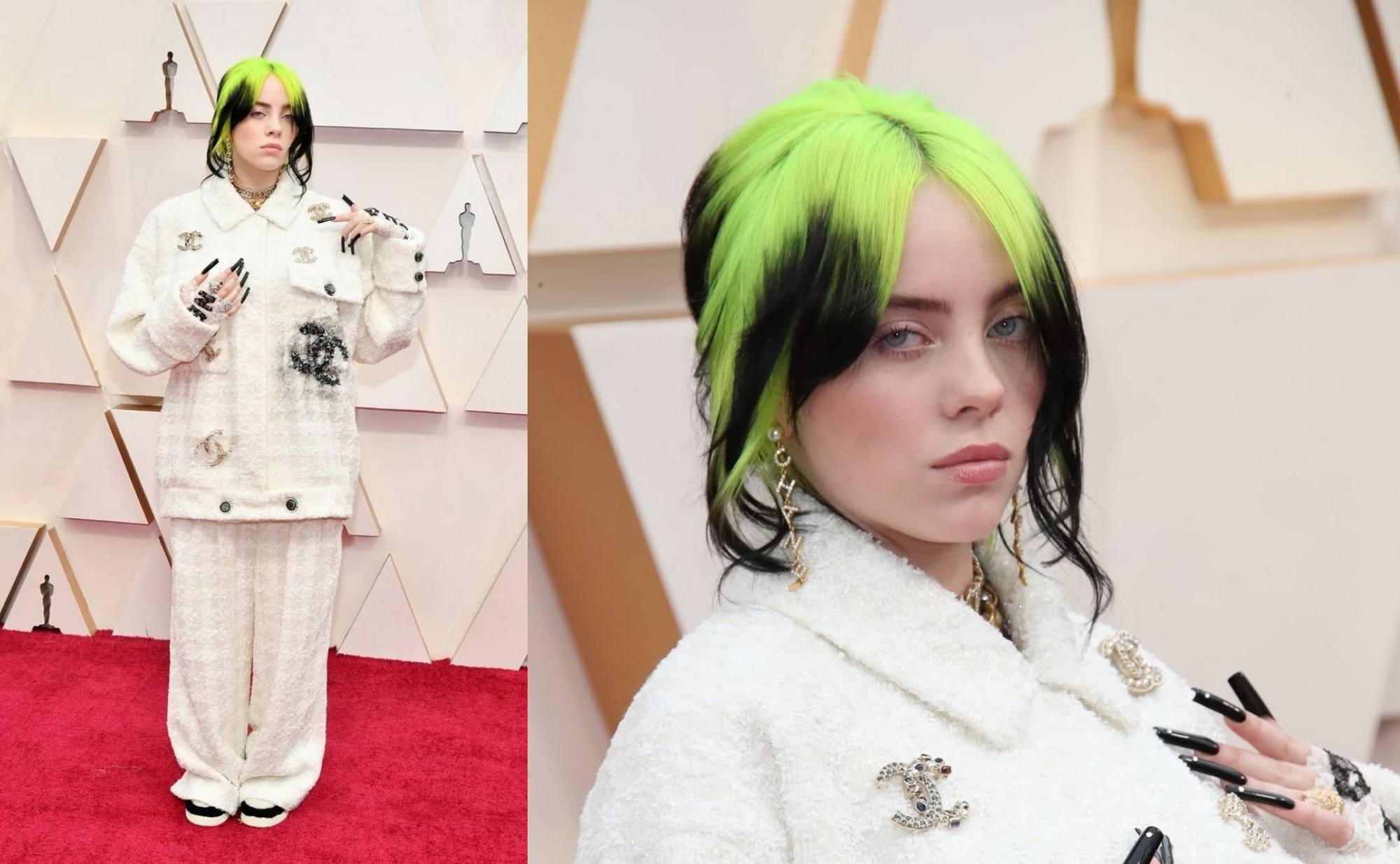 Billie Eilish setia dengan ombre neonnya yang catchy.
