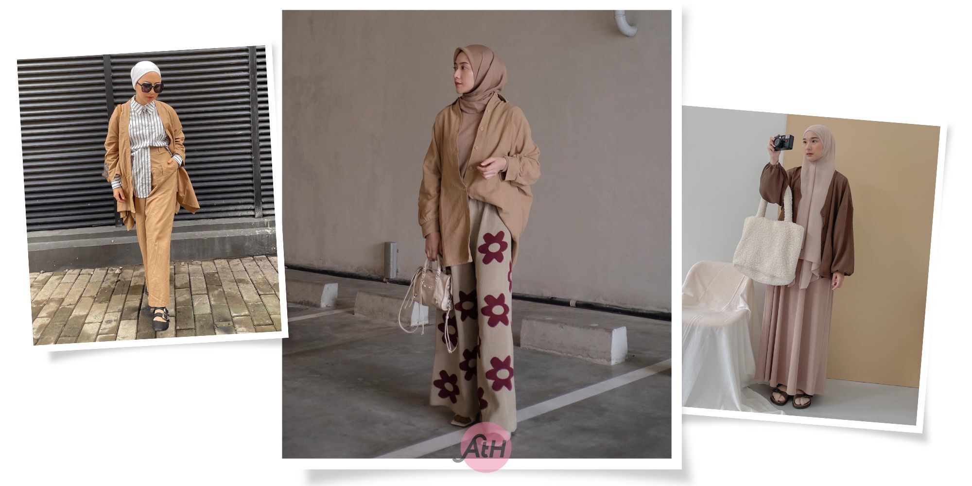 Warna jilbab yang cocok untuk baju warna cokelat.