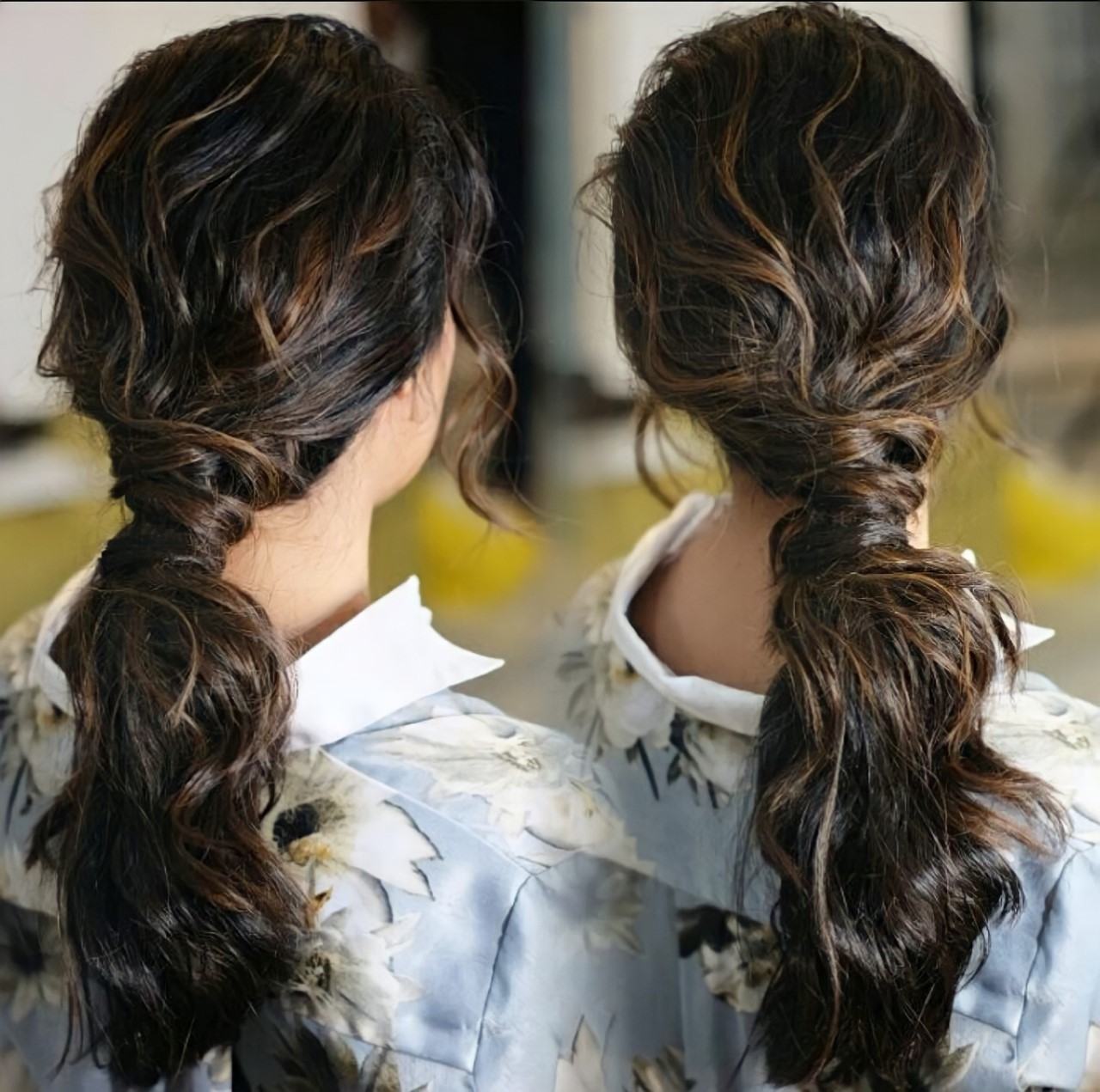 Stella Tjia hairstyle long ponytail