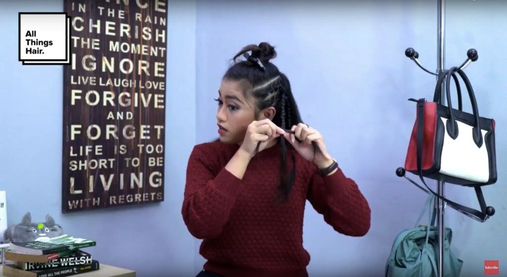 step 3 - buang dua kepang samping french braid