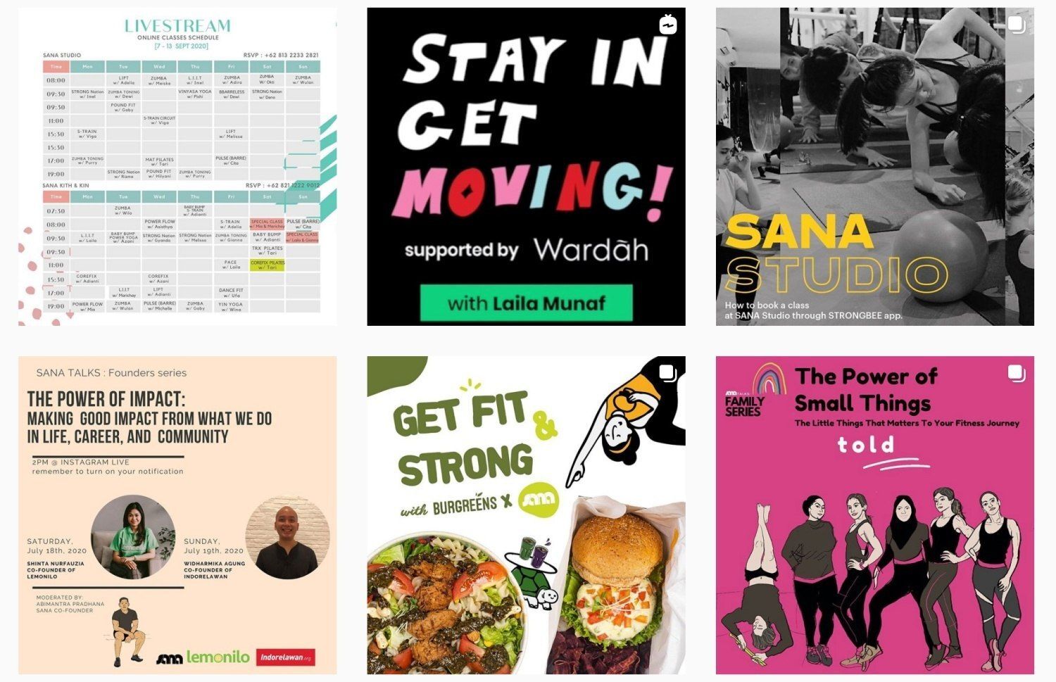 SANA Studio kelas olahraga live