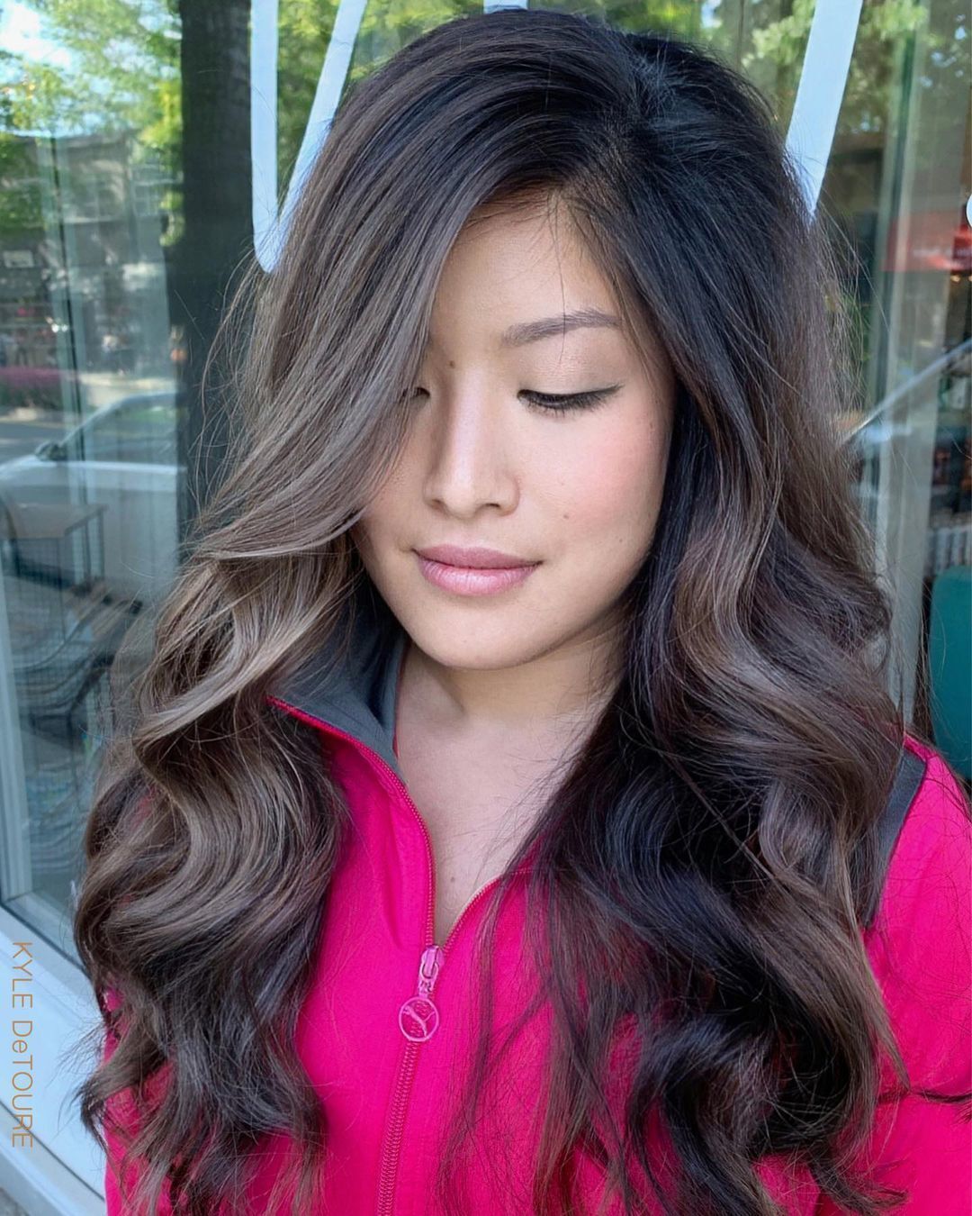 Warna rambut coklat balayage