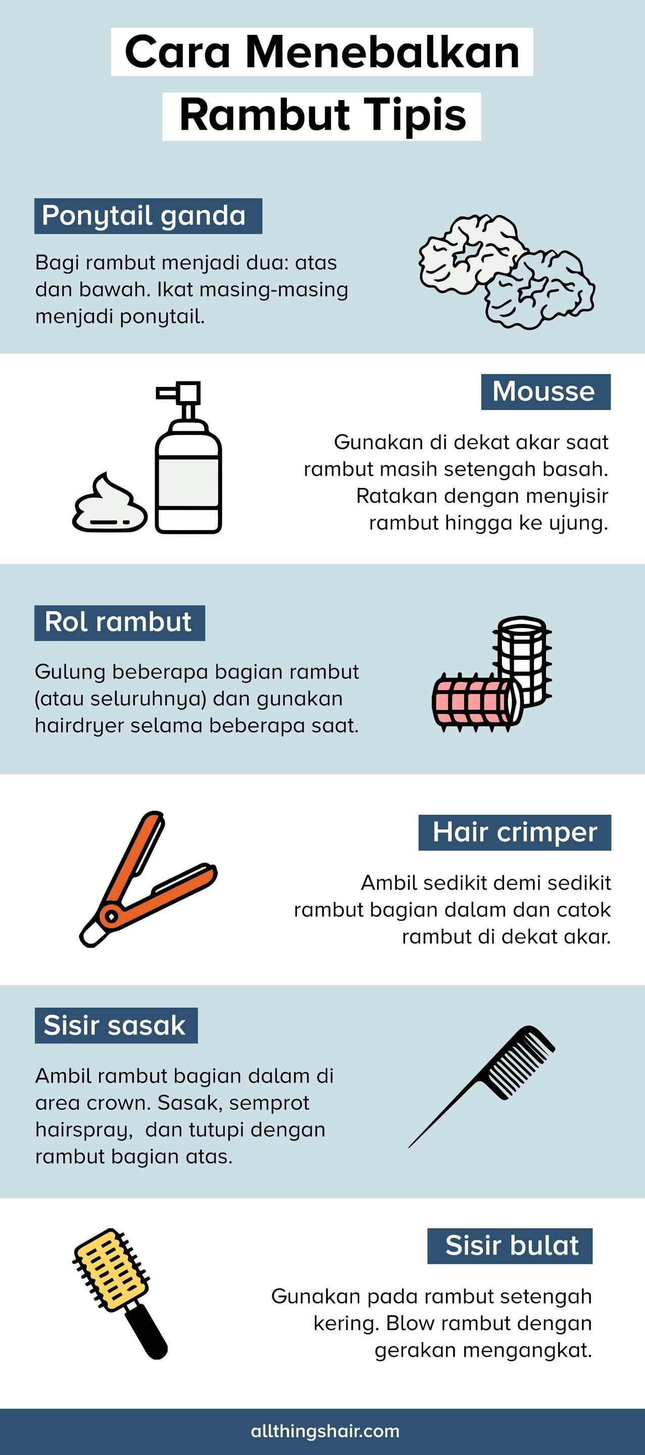 cara menebalkan rambut tipis