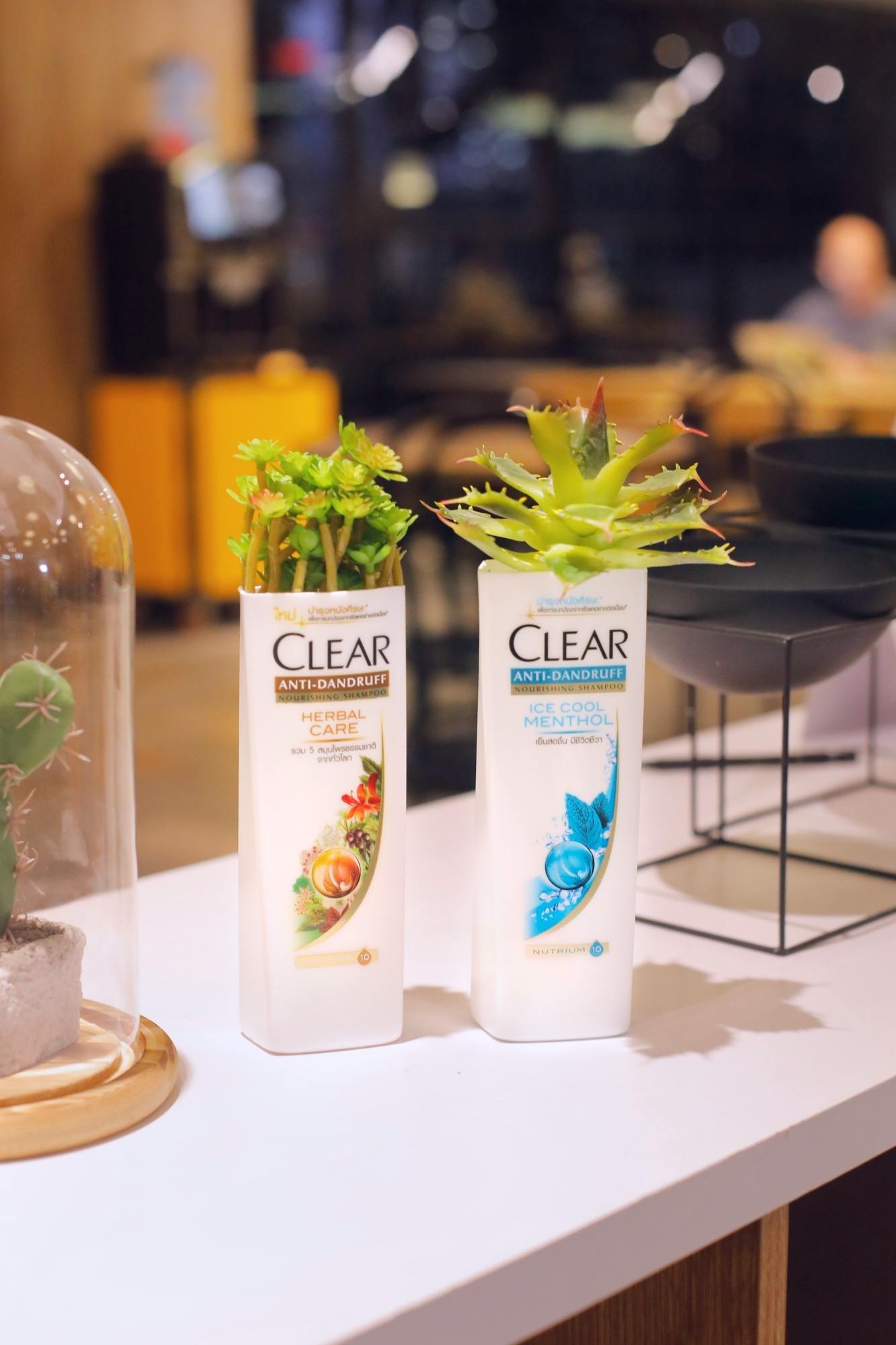 kreasi daur ulang botol shampoo bekas menjadi vas bunga