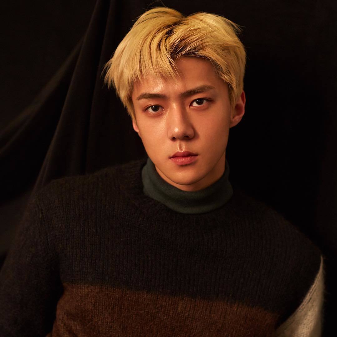 Warna rambut blonde Sehun EXO. (Foto: instagram/oohsehun)