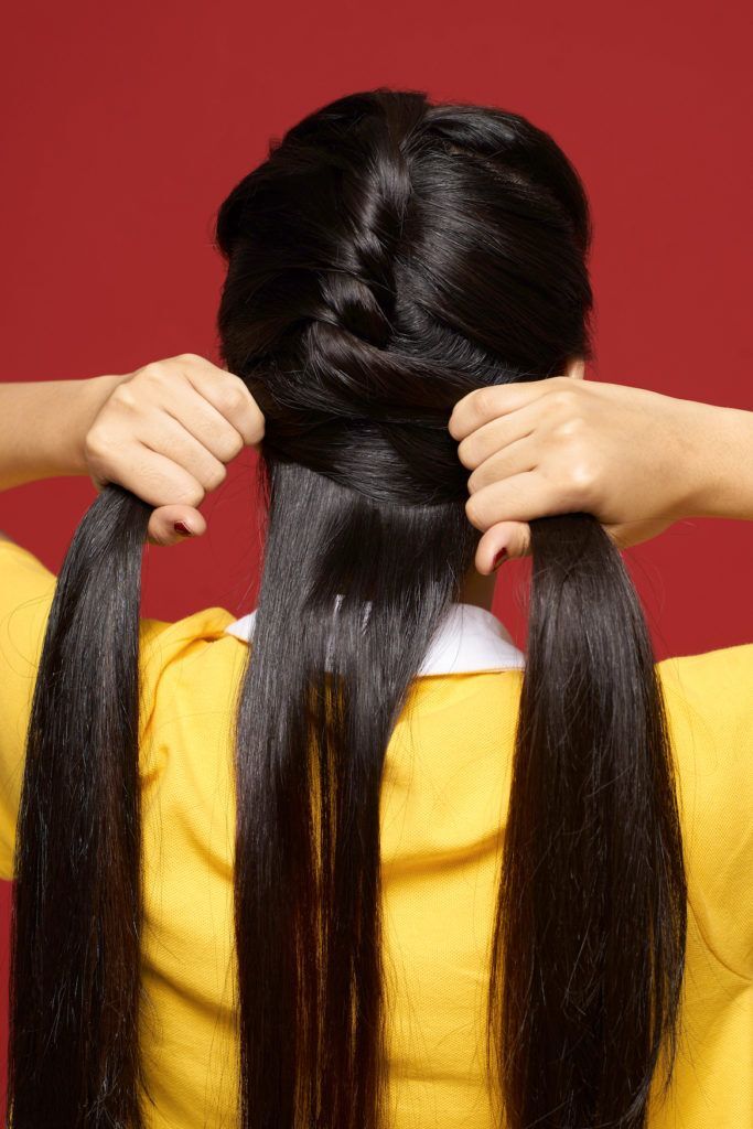 mengepang rambut gaya rope braid