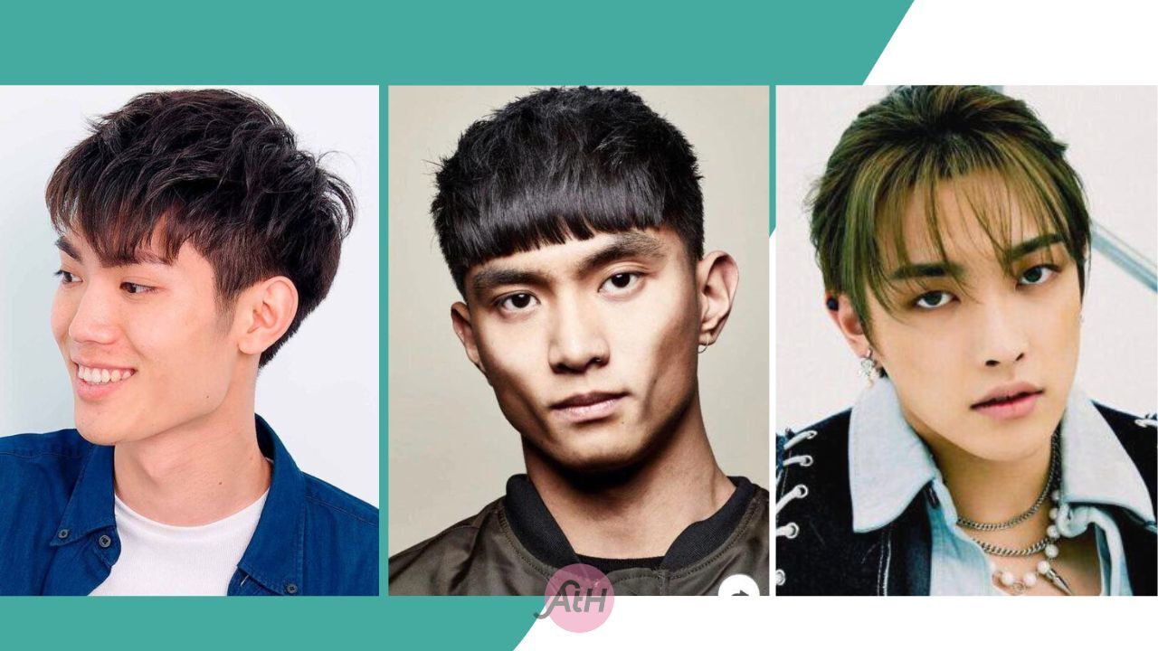 kompilasi pria dengan model rambut fringe haircut