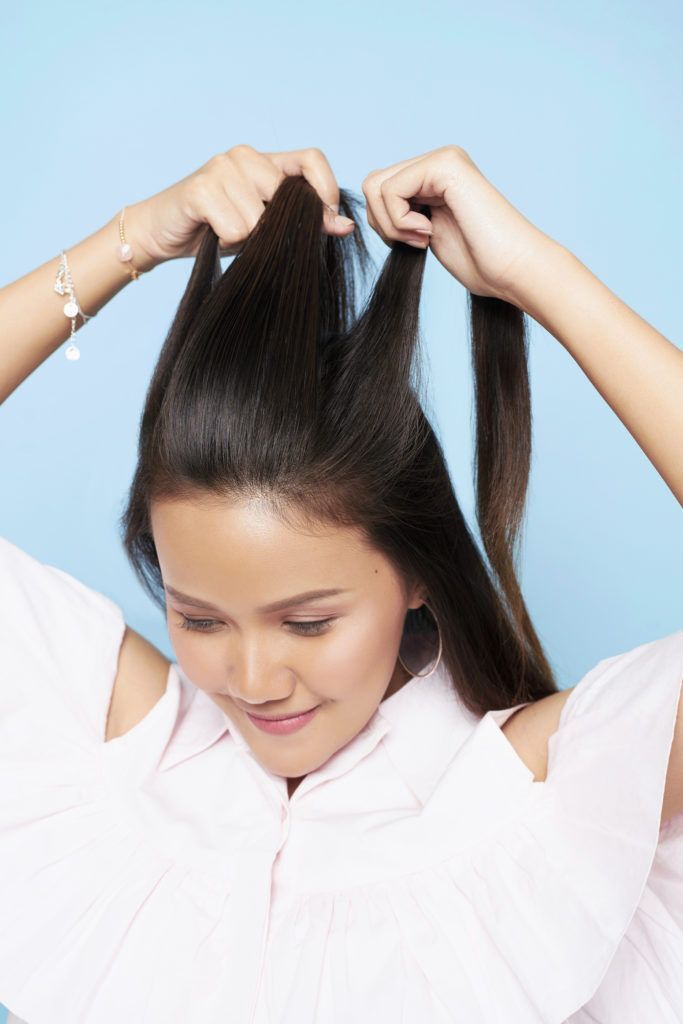 belah rambut atas menjadi tiga