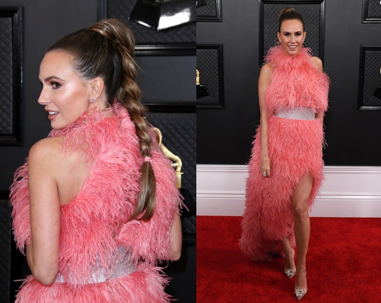 Keltie Knight tampil manis dengan gaya kepang di karpet merah Grammys 2020. (Foto: Getty Images)