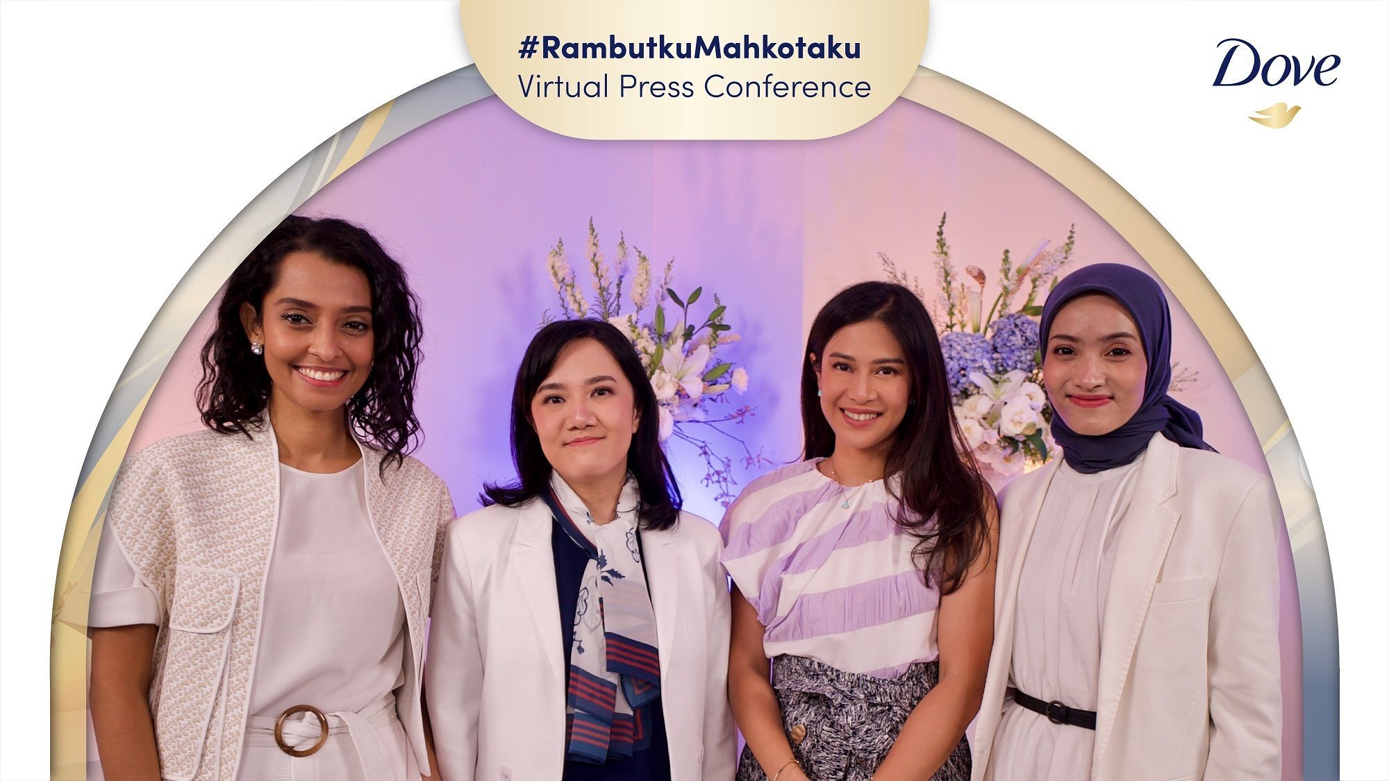 Empat perempuan Indonesia dalam acara Dove virtual press conference Rambutku Mahkotaku
