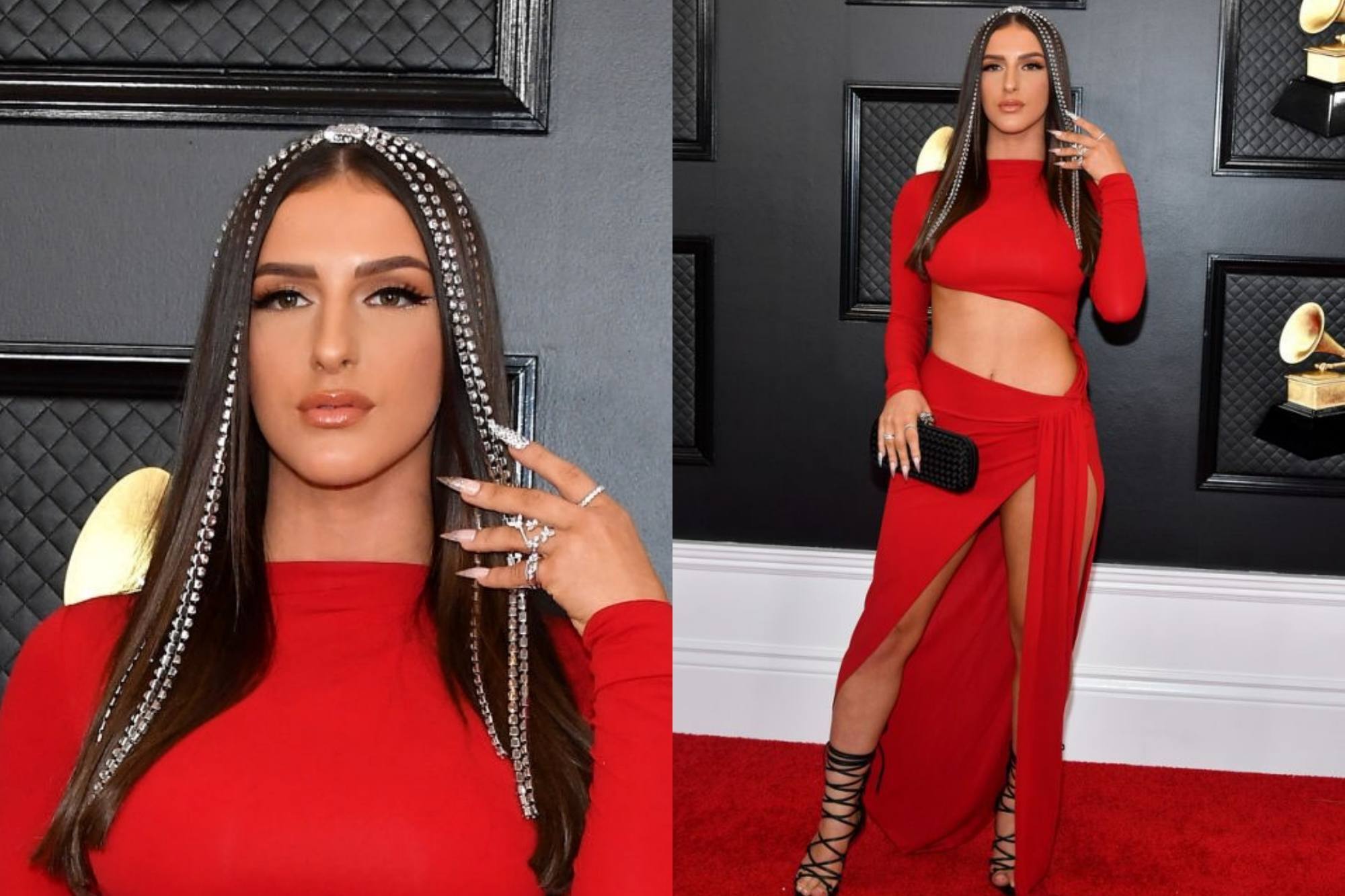 Rambut panjang penyanyi asal amerika ini dihias dengan hiasan mutiara yang eksotis. (Foto: Getty Images)