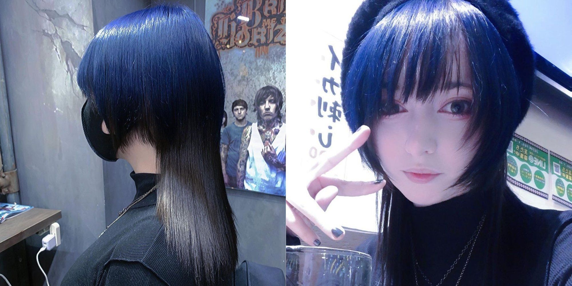 wanita dengan model rambut jellyfish yang diberi layer