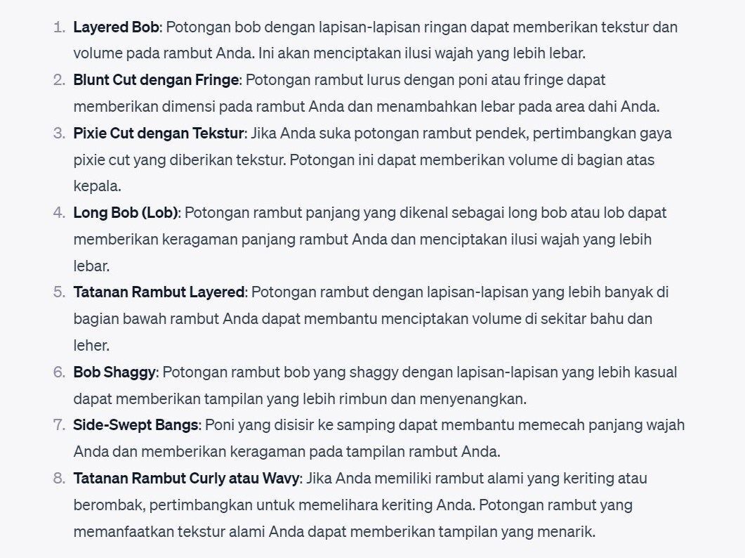 potongan rambut yang cocok untuk rambut mengembang dan bentuk wajah lonjong versi chatgpt