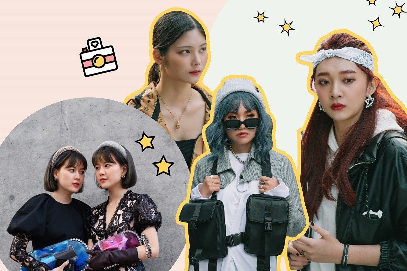Wanita Asia dengan rambut trendi di Fashion Week 2020
