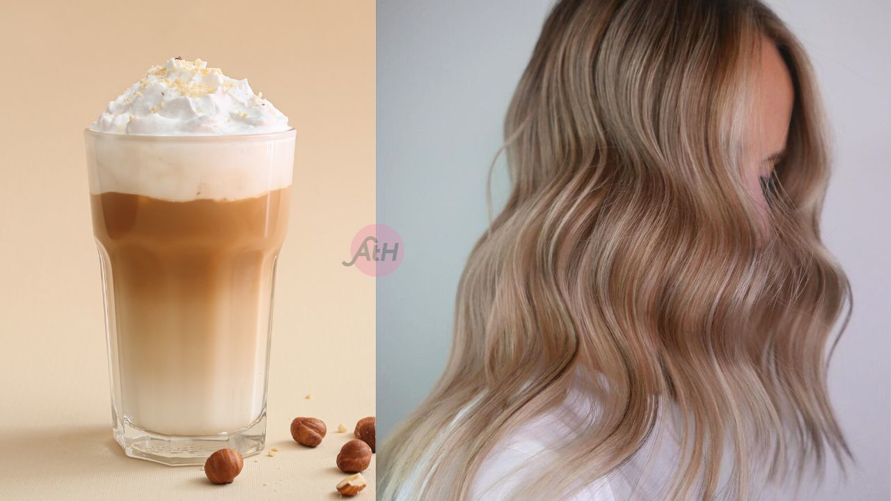 warna rambut hazelnut latte yaitu cokelat kopi terang
