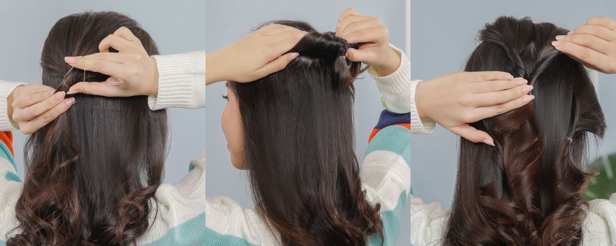 Tutorial tatanan twisted half updo simple