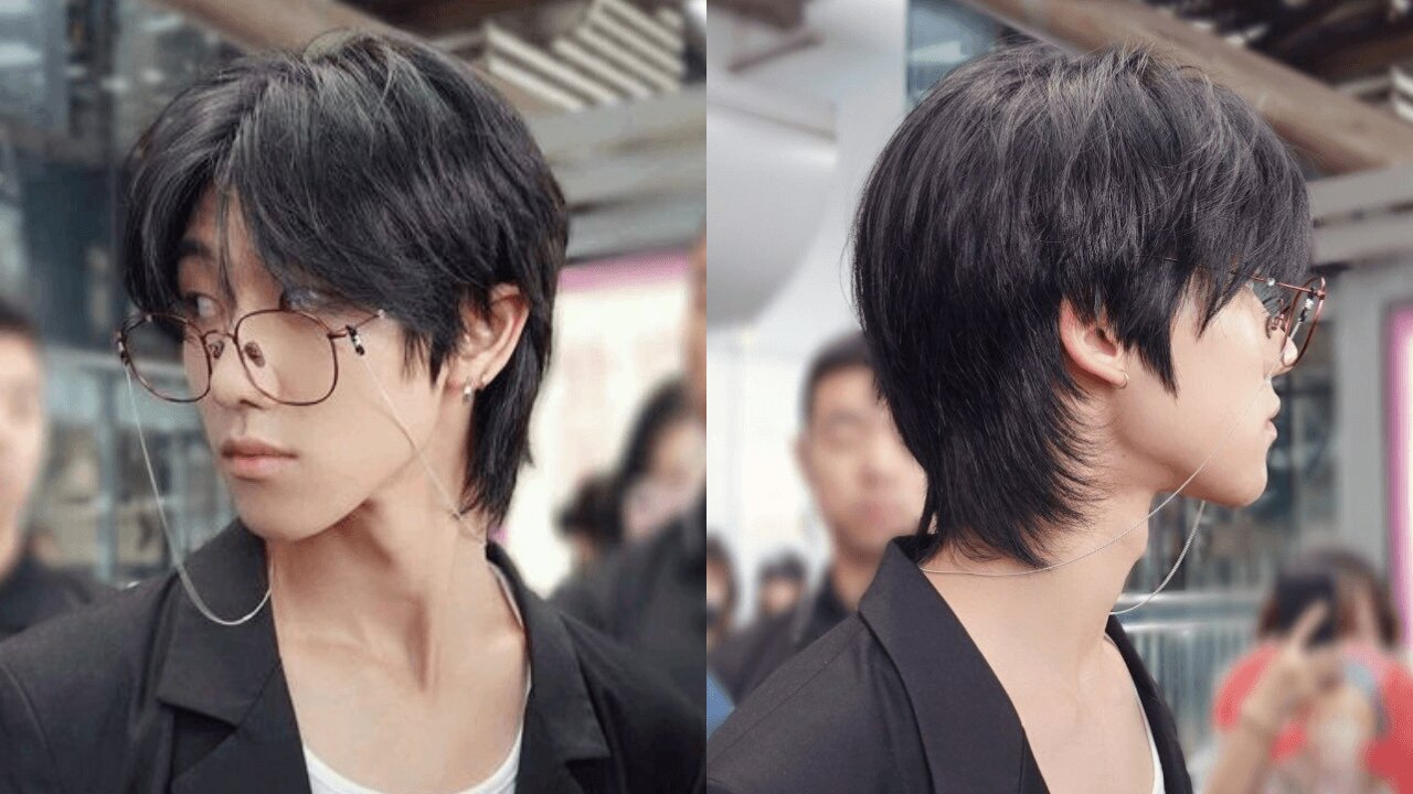 kpop idol the8 seventeen dengan model rambut mullet belah tengah