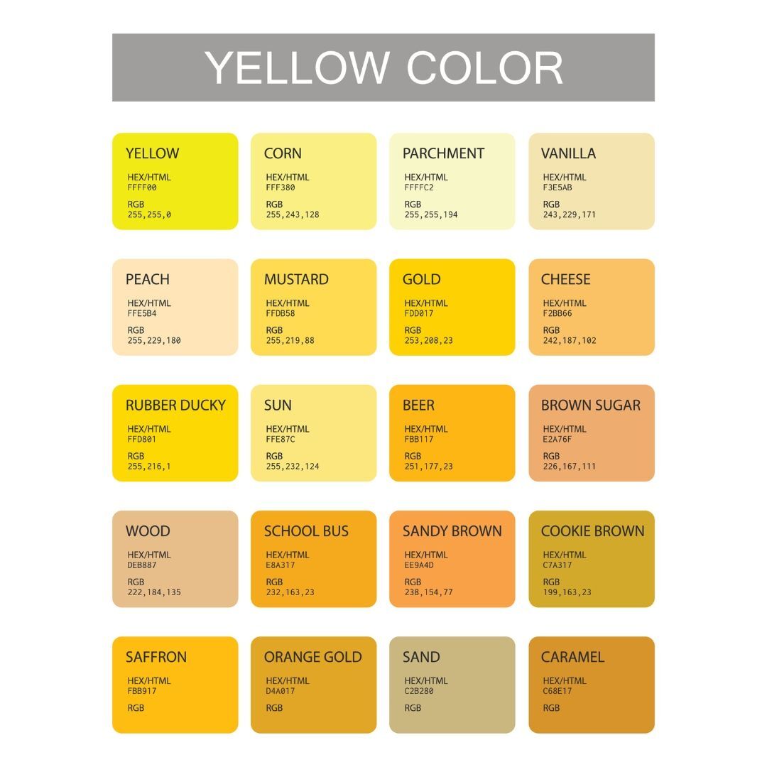 variasi warna kuning