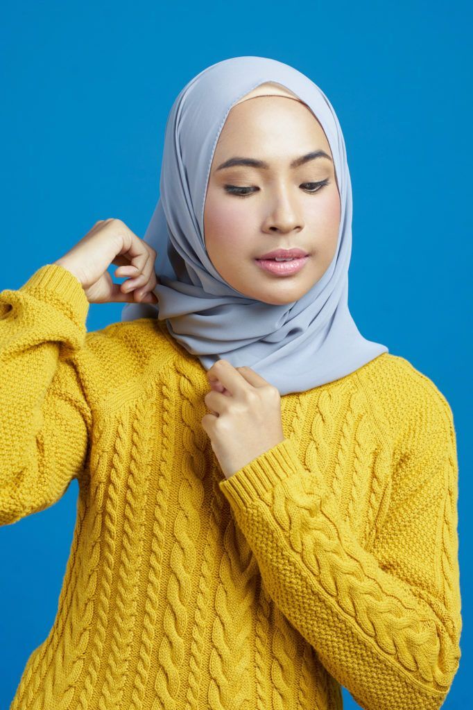 Step 4 - Gaya hijab untuk wajah bulat.