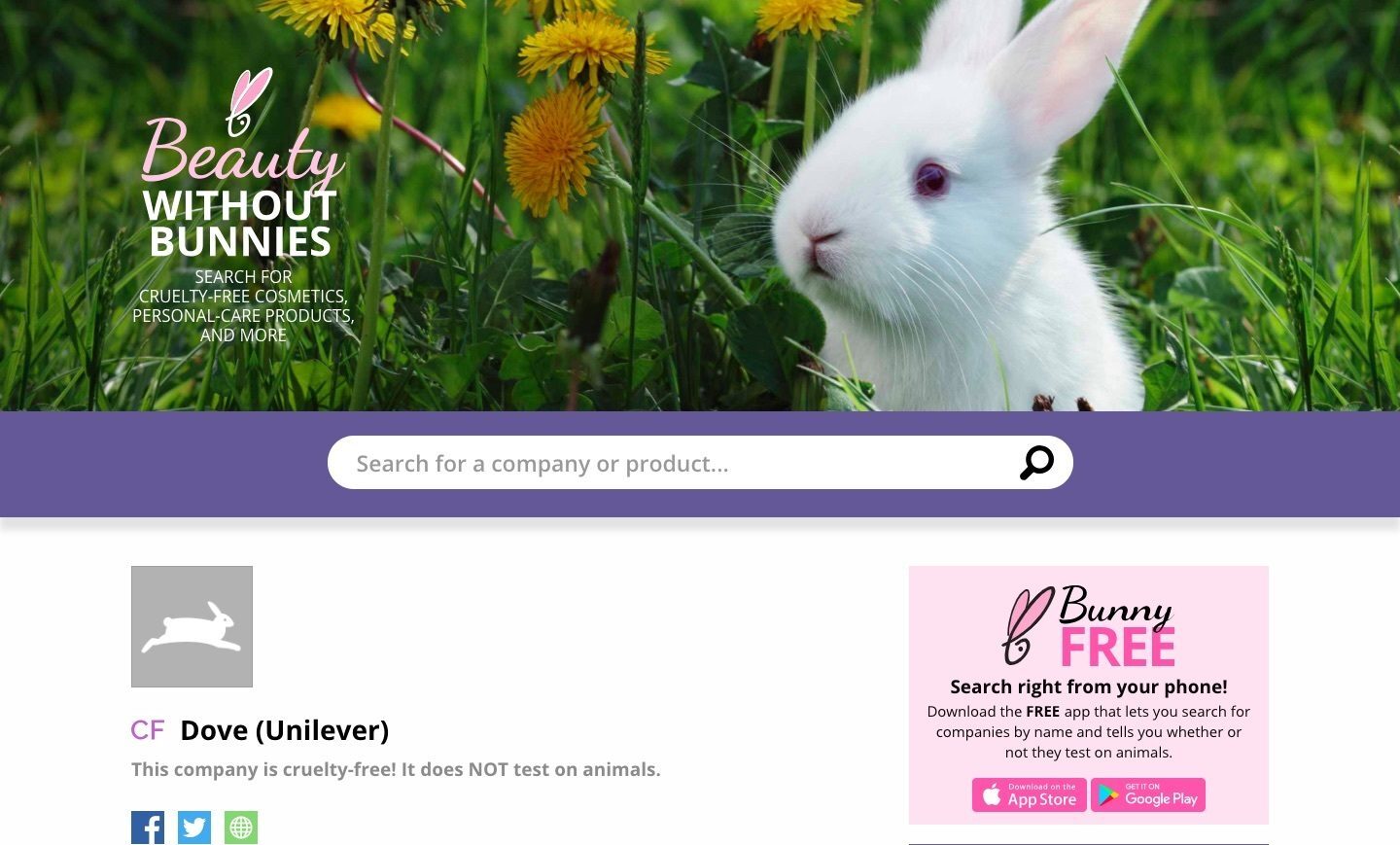 Dove mendapat label cruelty-free dari PETA