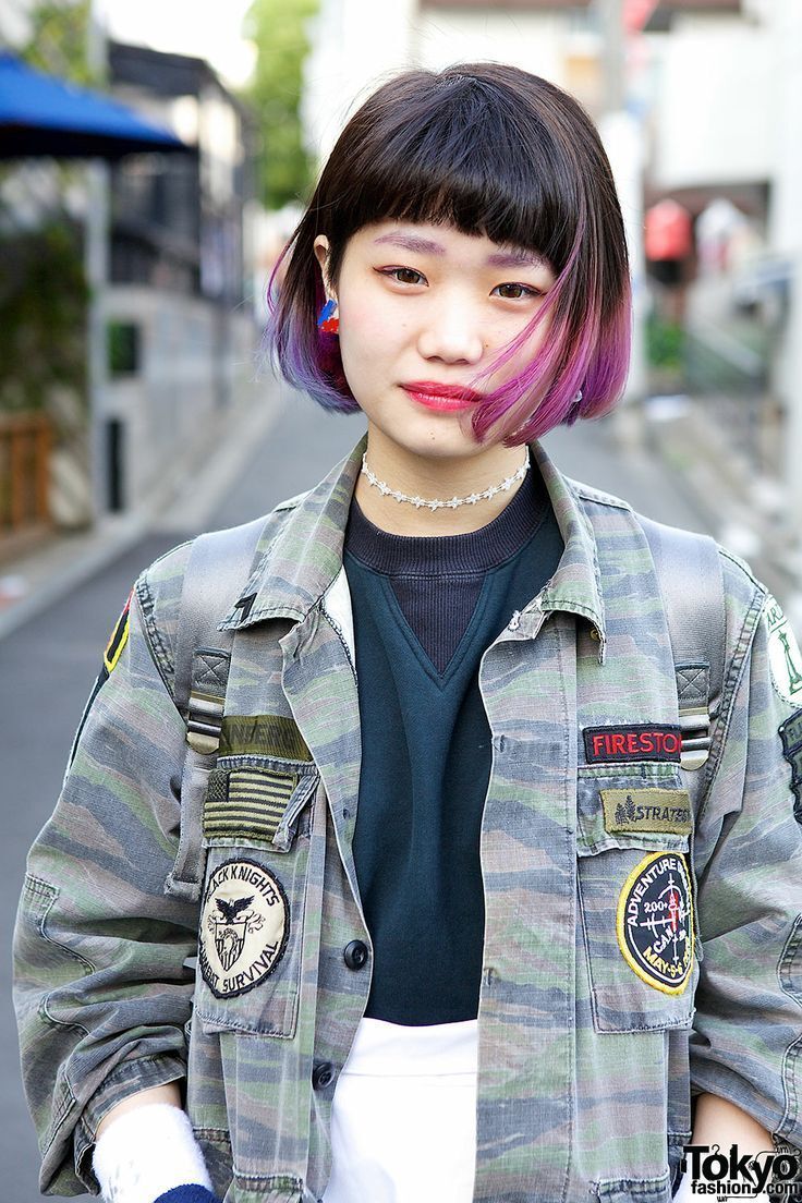 Paduan Japanese bob haircut dengan warna rambut ombre ungu yang gemas. (Foto: Tokyo Fashion)