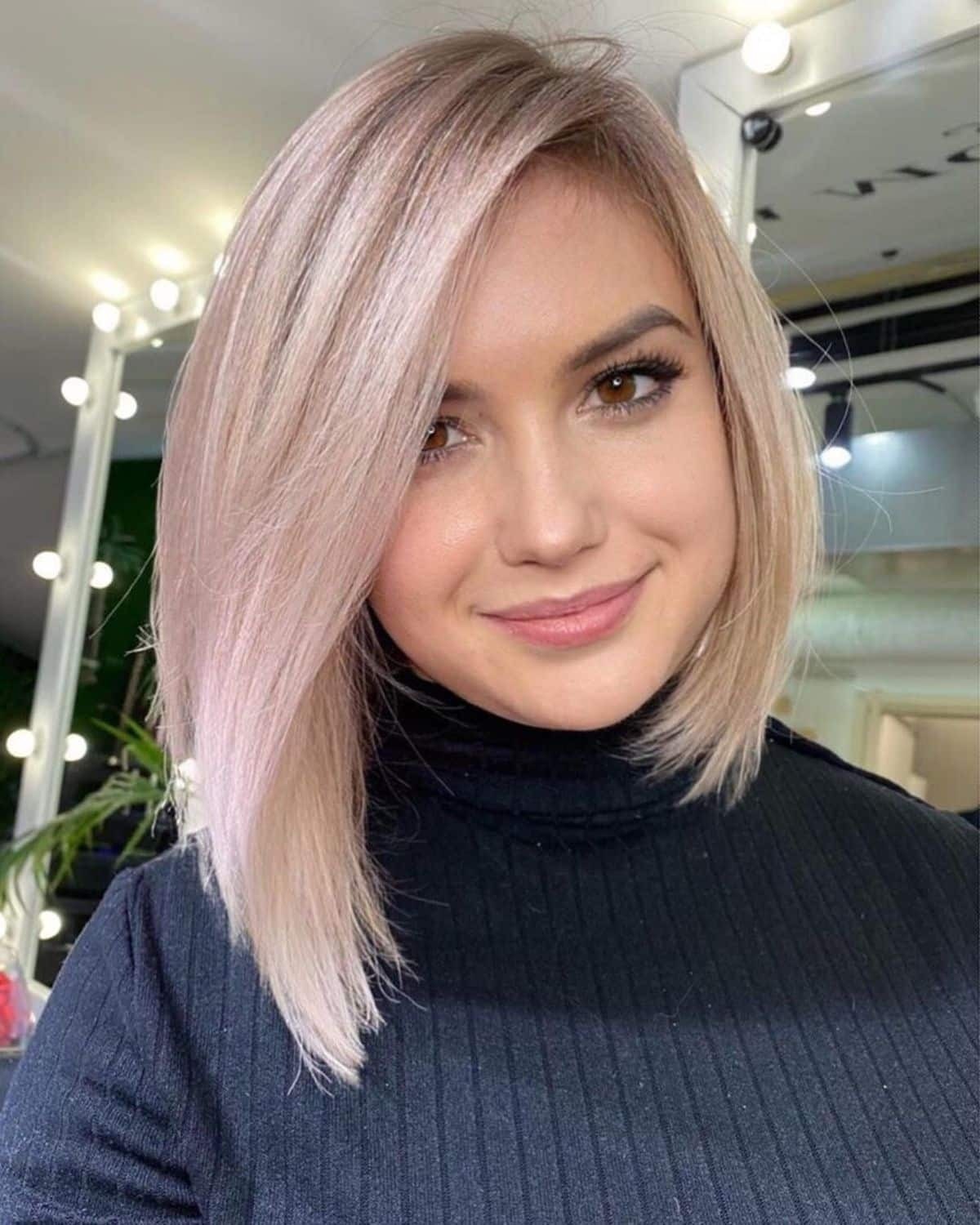 Tampil kekinian dengan gaya rambut bob asimetris yang berwarna. (Foto: latest-hairstyles.com)