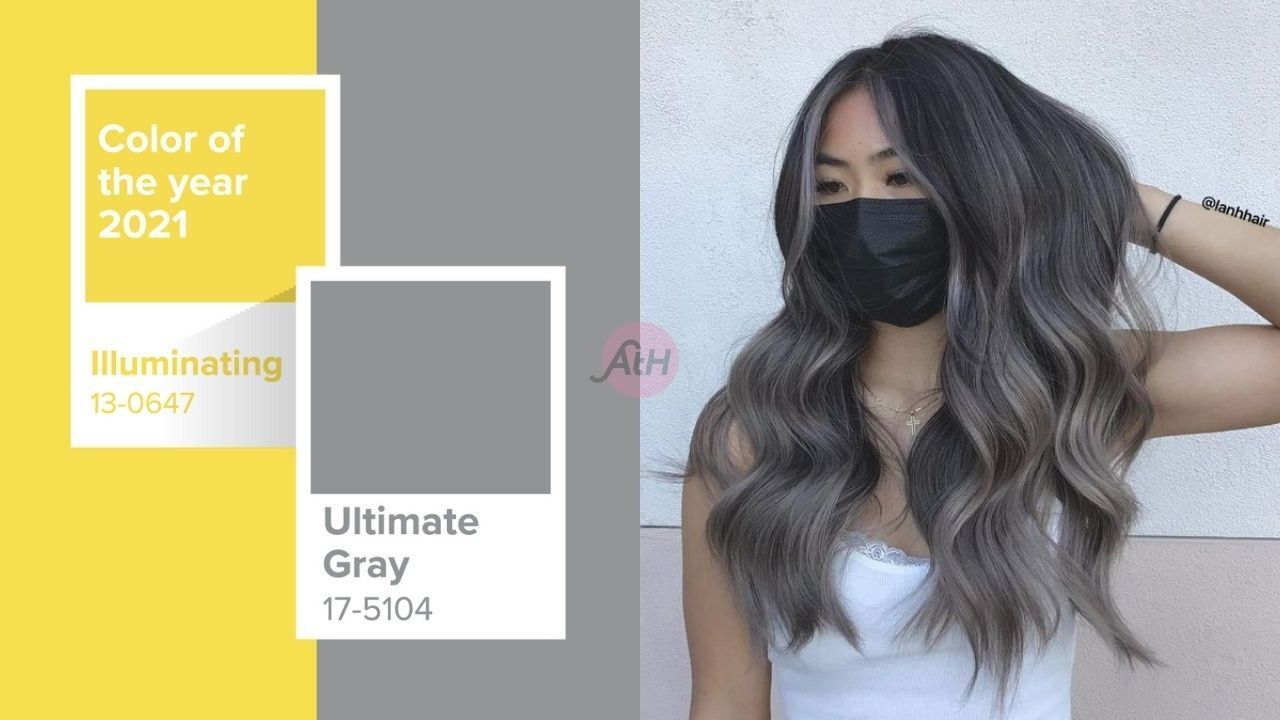 wanita dengan warna rambut pantone 2021 ultimate gray