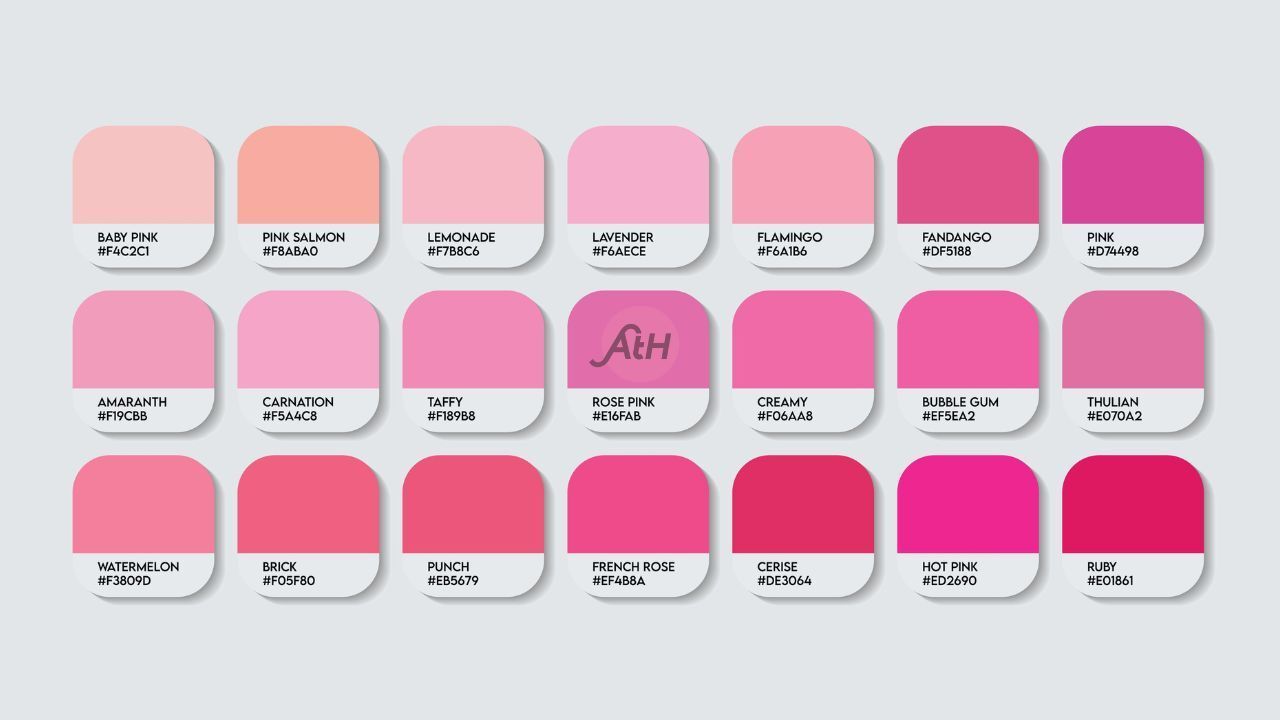diagram warna variasi pink