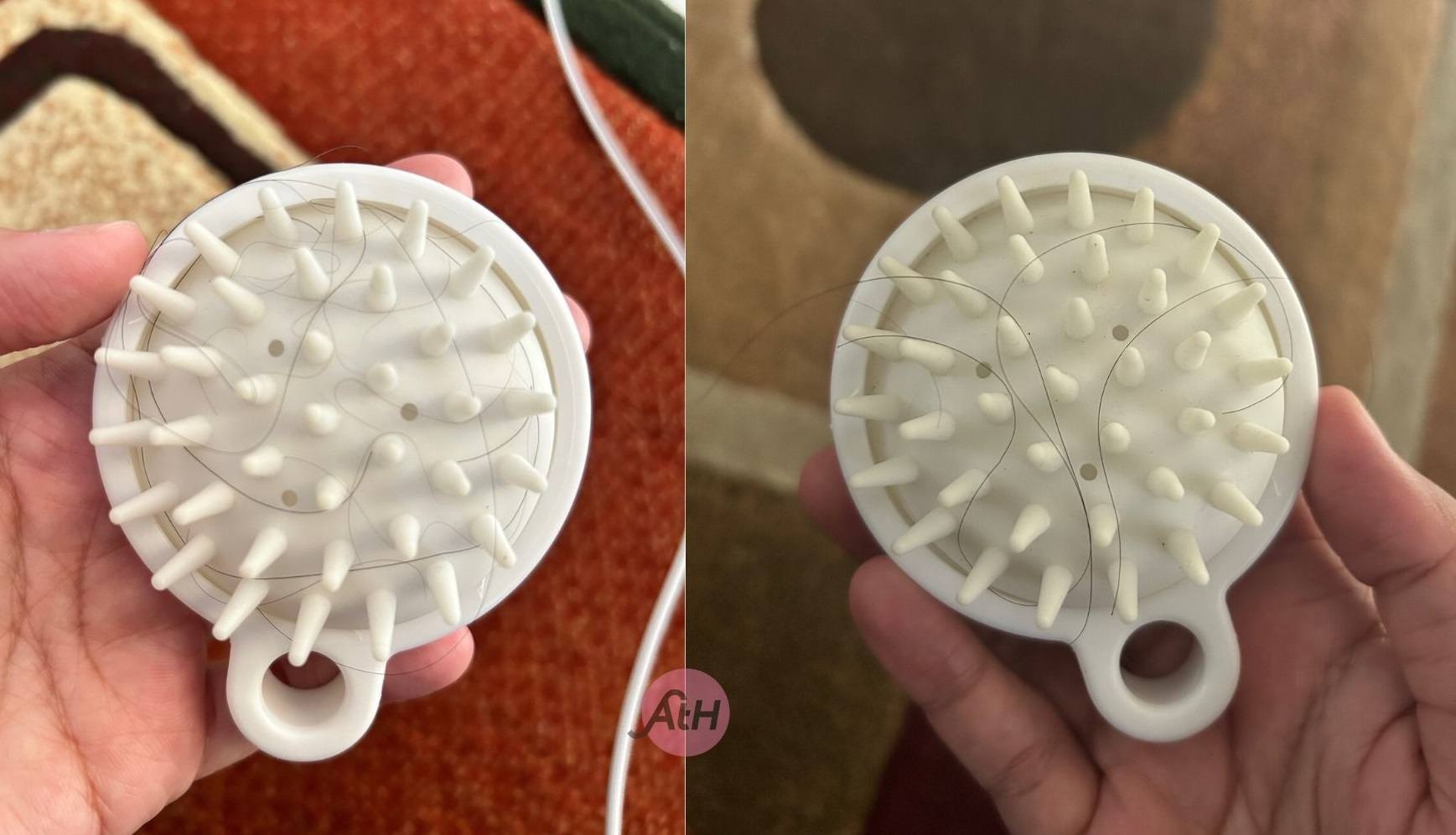 Foto before dan after rambut rontok pada sisir