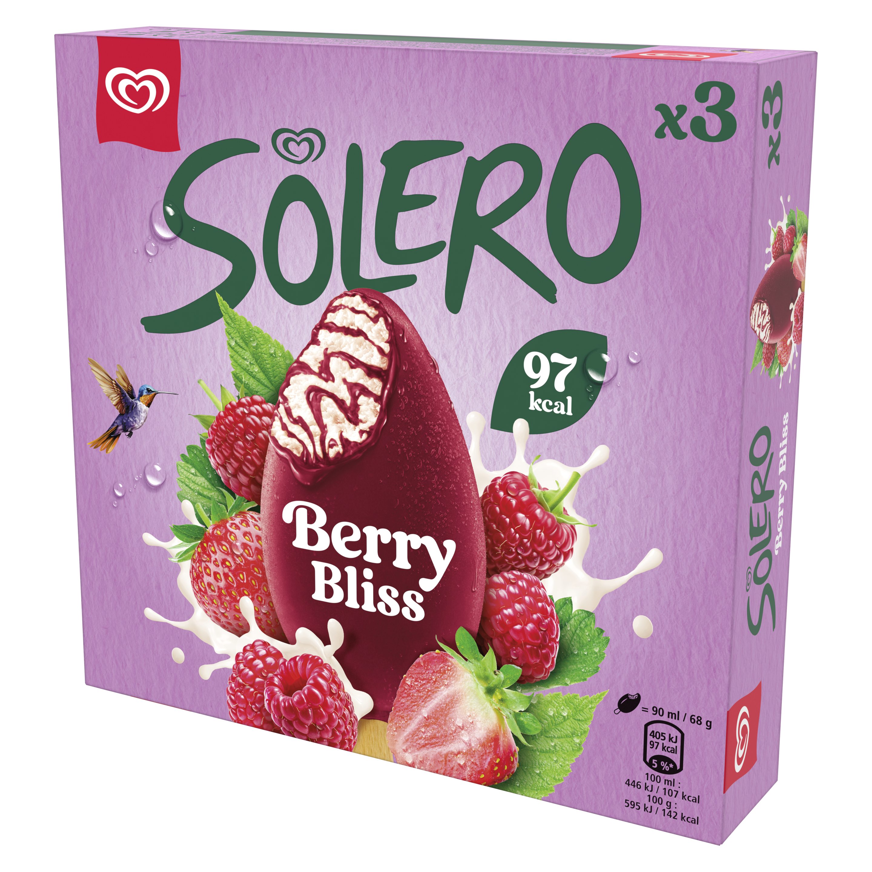 Solero Berry Blisss framboos 3 stuks