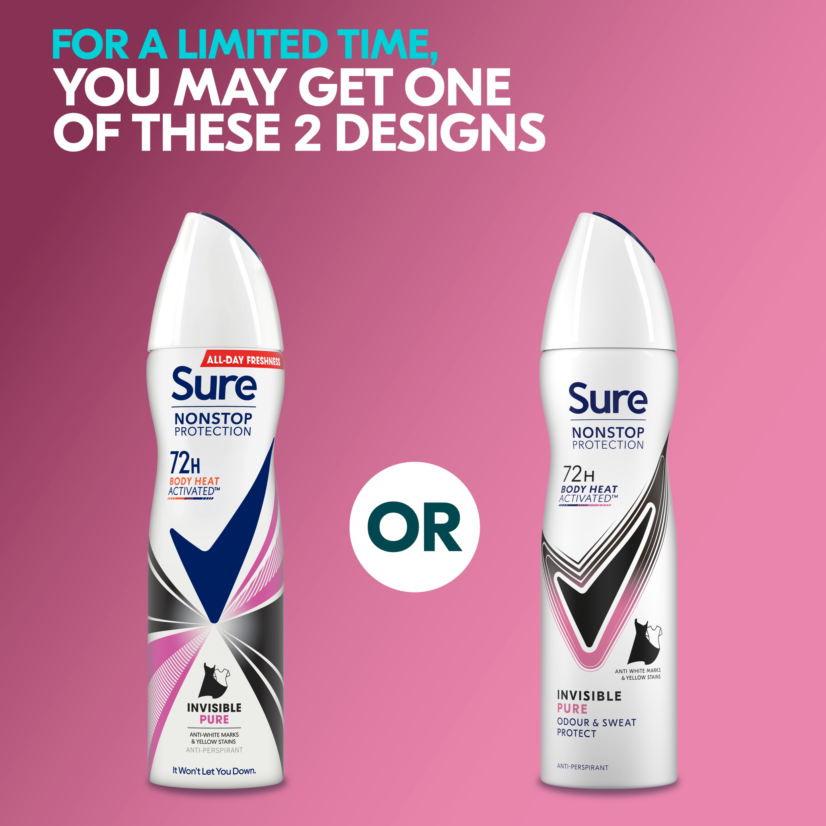 Sure Women 72hr Invisible Pure Antiperspirant Deodorant Spray 150ml