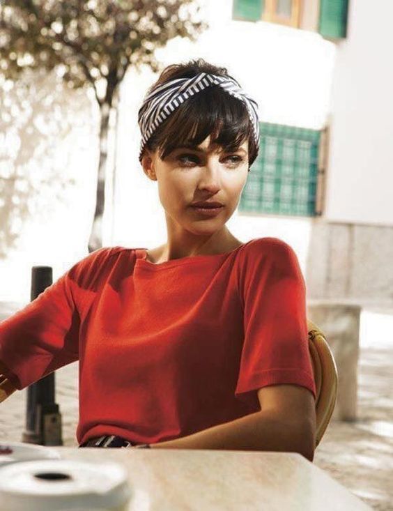 ผมสั้นคาดผ้า badana