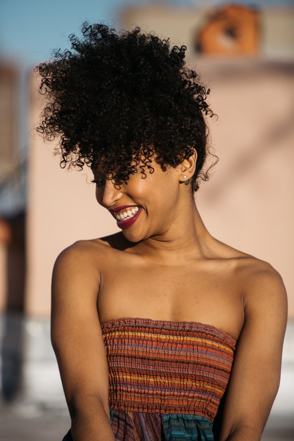 Top Knot Curly Hair (Credit: Rex by Shutterstock)