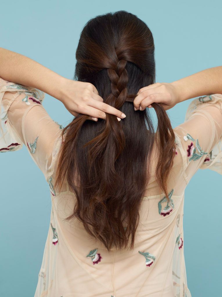 ถักเปียครึ่งหัว มัดผมครึ่งหัว ผมยาว