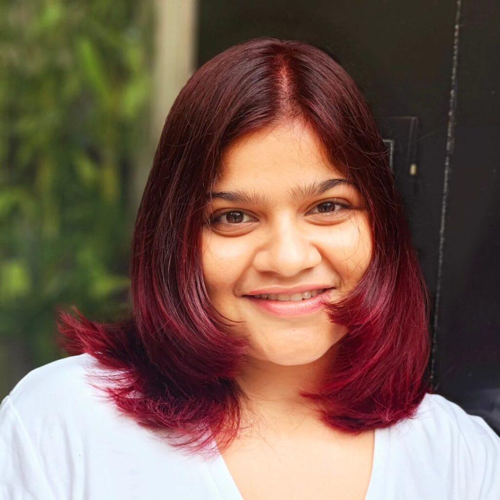 ผมสีไวน์แดงออมเบร