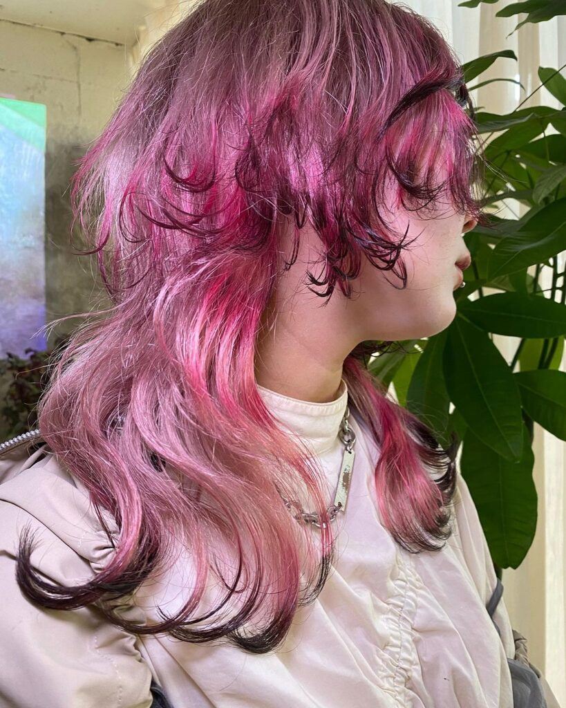 ผมสีไวน์แดงดีไซน์dipdye