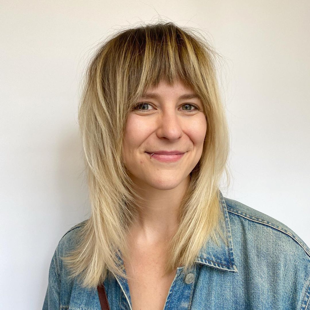 ผมหน้าม้าสไลด์บางหน้าเรียว