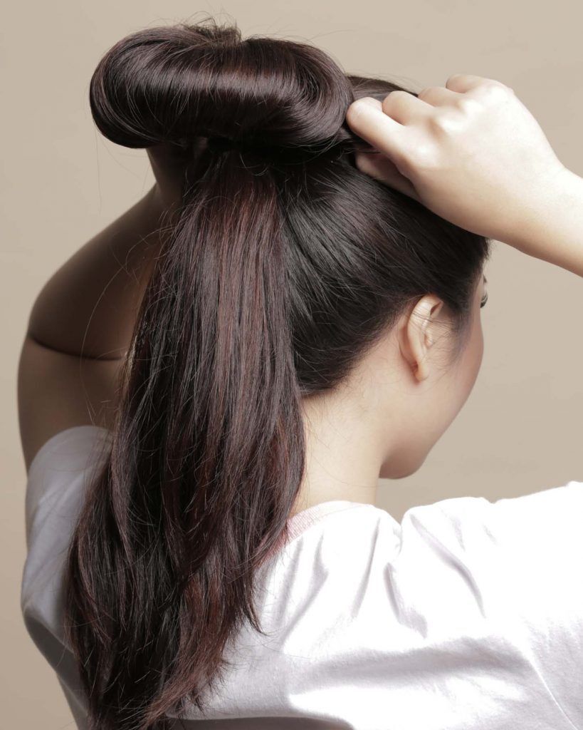 สาธิตวิธีทำผมดังโงะของคนผมยาว