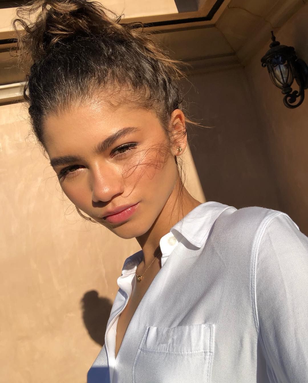 นางแบบ ผิวสีแทน Zendaya ผมหยิกธรรมชาติ มัดผมจุก