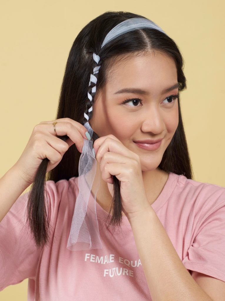 ผมเปีย ถักเปียสาม เปียใส่ริบบิ้น ผมประบ่า เปียสองข้าง