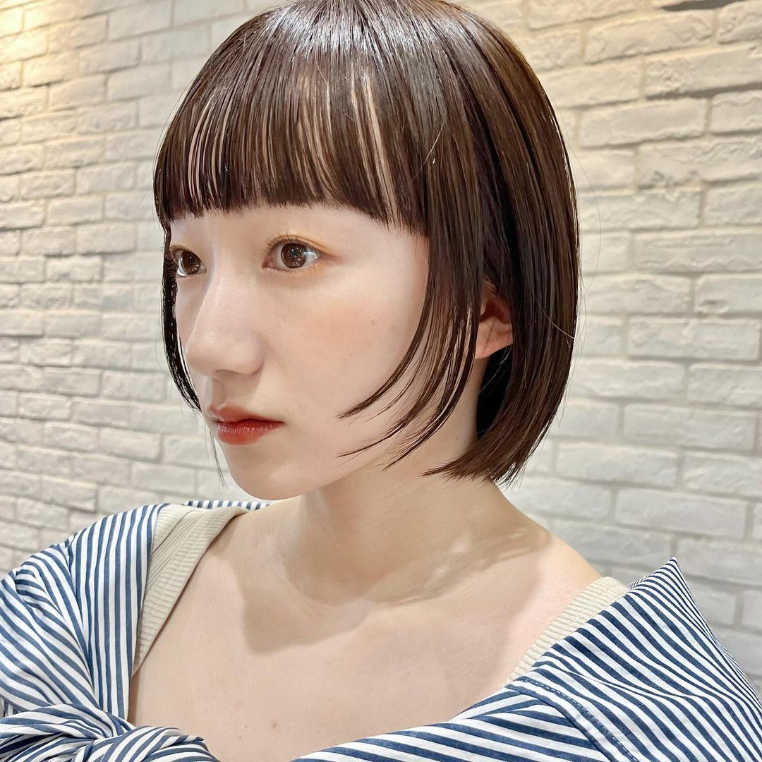 บ๊อบซอยปลายเข้ากรอบหน้า (Credit: instagram/@yayoi_minibob)